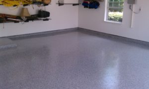 Finished epoxy garage floor coating, North Houston