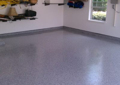 Finished epoxy garage floor coating, North Houston